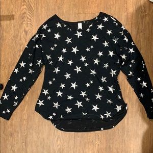 NOBO longsleeve black shirt with silver stars M
